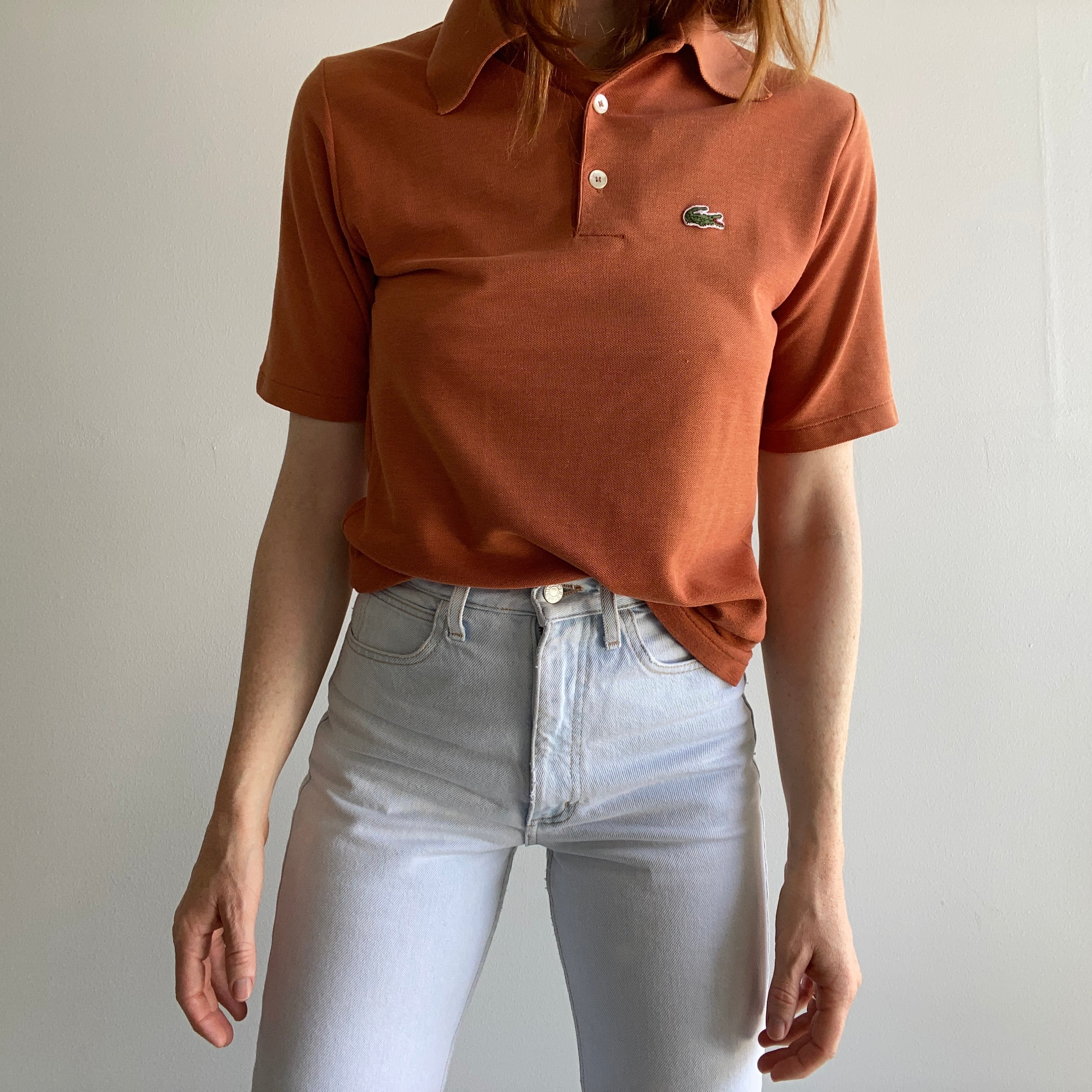 Sælger overdrivelse romanforfatter 1970s Rad Sun Faded Rusty LaCoste Polo T-Shirt – Red Vintage Co
