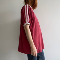 1990s Basic Concepts Double Stripe Cotton T-Shirt