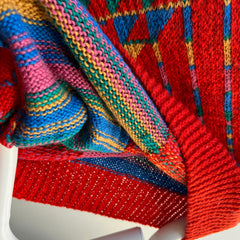 1980s Hand (I'm pretty sure) Knit Geometric Sweater