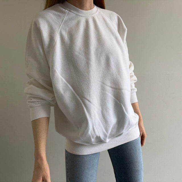 1980s Blank White Raglan