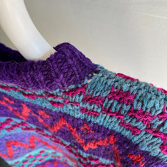 Pull en tricot épais moyen tricoté à la main des années 1980 - Oui !