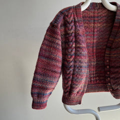 Cardigan tricoté à la main Petite Chunky des années 1970