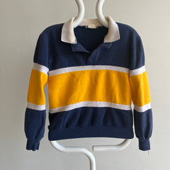 GG 1980s Tri Color Block Henley Sweatshirt