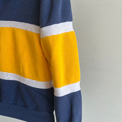 GG 1980s Tri Color Block Henley Sweatshirt
