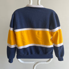 GG 1980s Tri Color Block Henley Sweatshirt