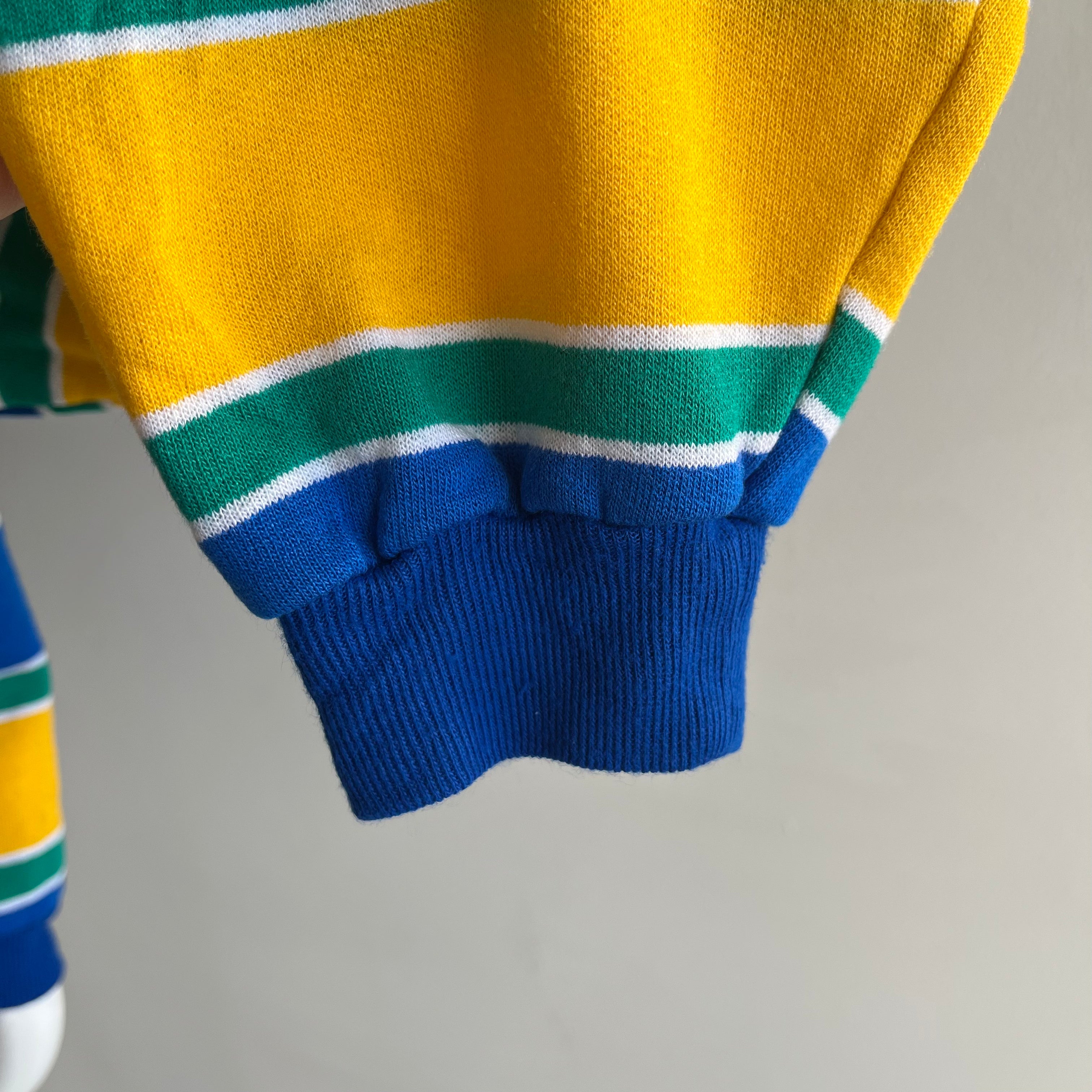 GG 1980s Boxy Lightweight Striped Collared Sweatshirt - THIS!