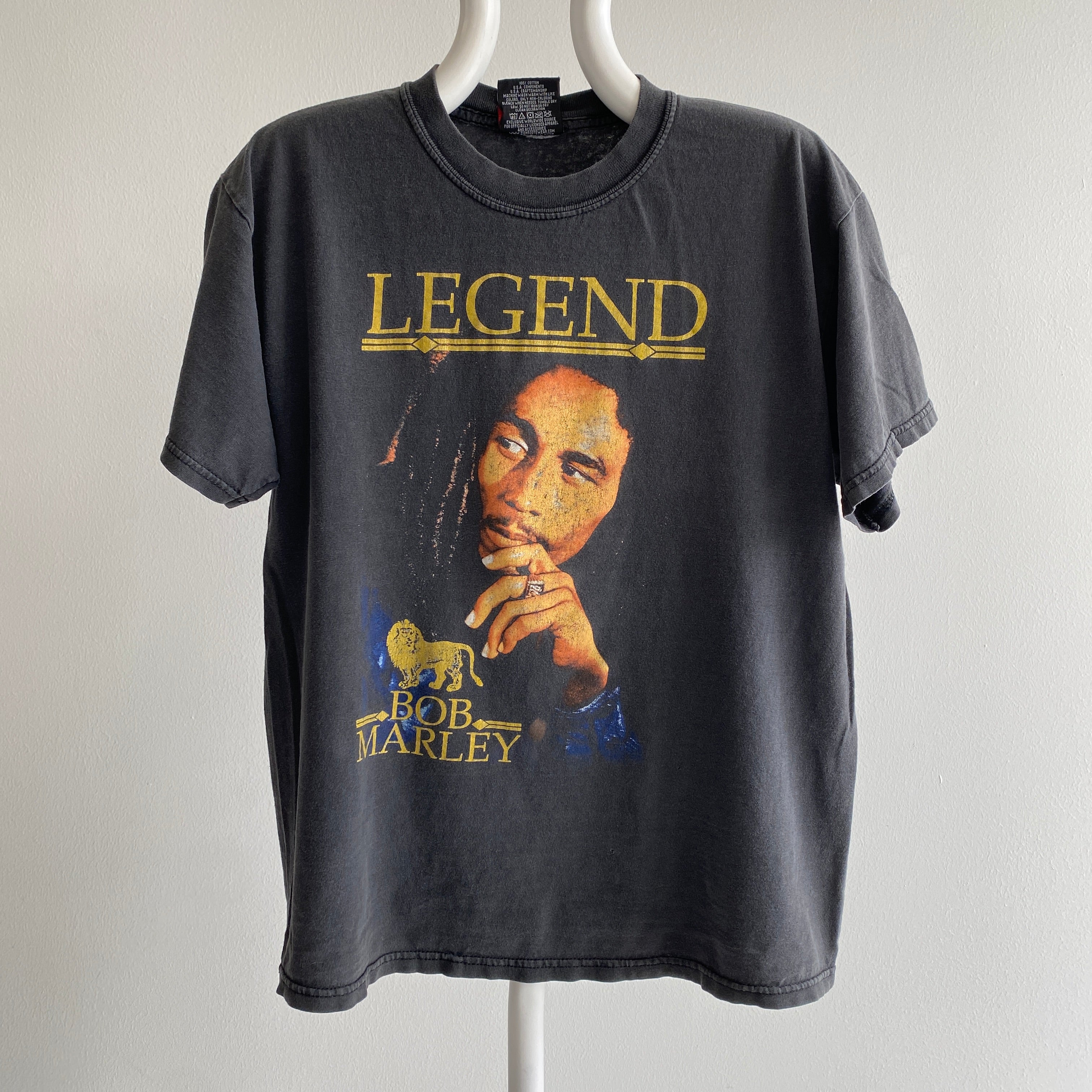 T-shirt délavé et usé Bob Marley des années 2000 (début)