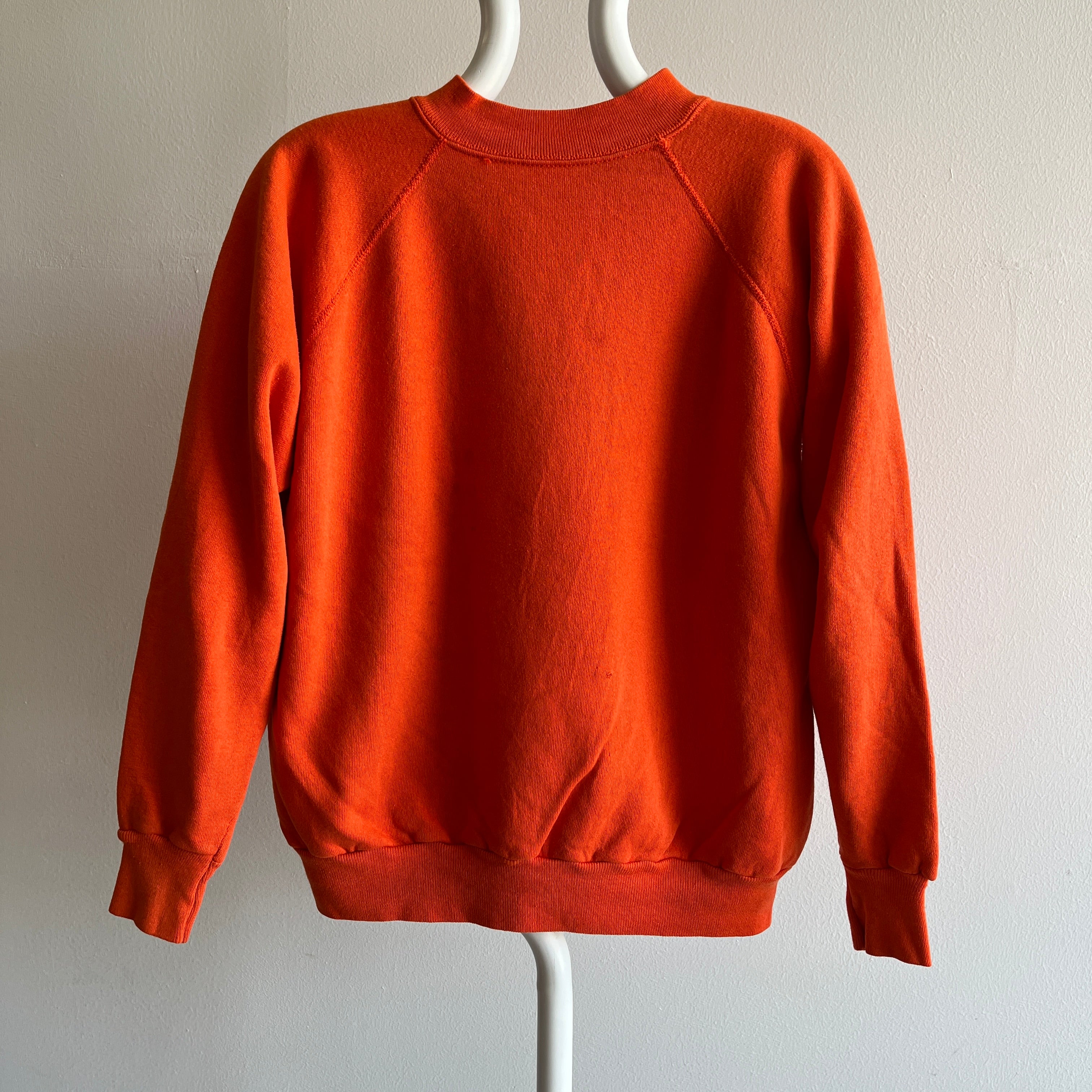 1980s Blank Orange Raglan Sweatshirt