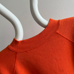 Sweat-shirt raglan orange vierge des années 1980