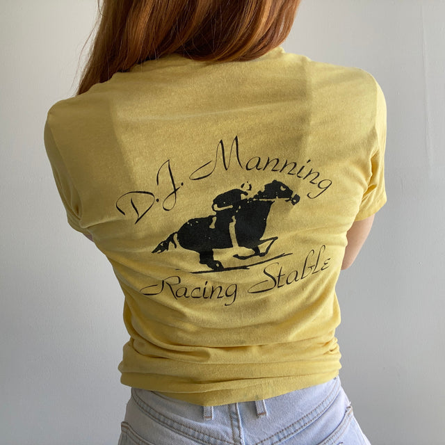 Années 1970 DJ Manning Racing Stable Backside T-shirt graphique