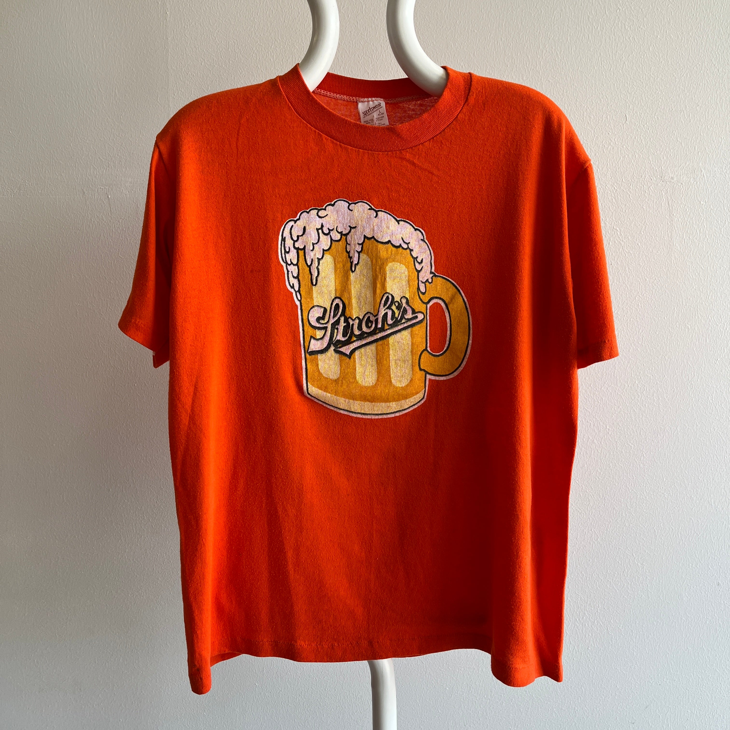 T-shirt de bière de Stroh des années 1970