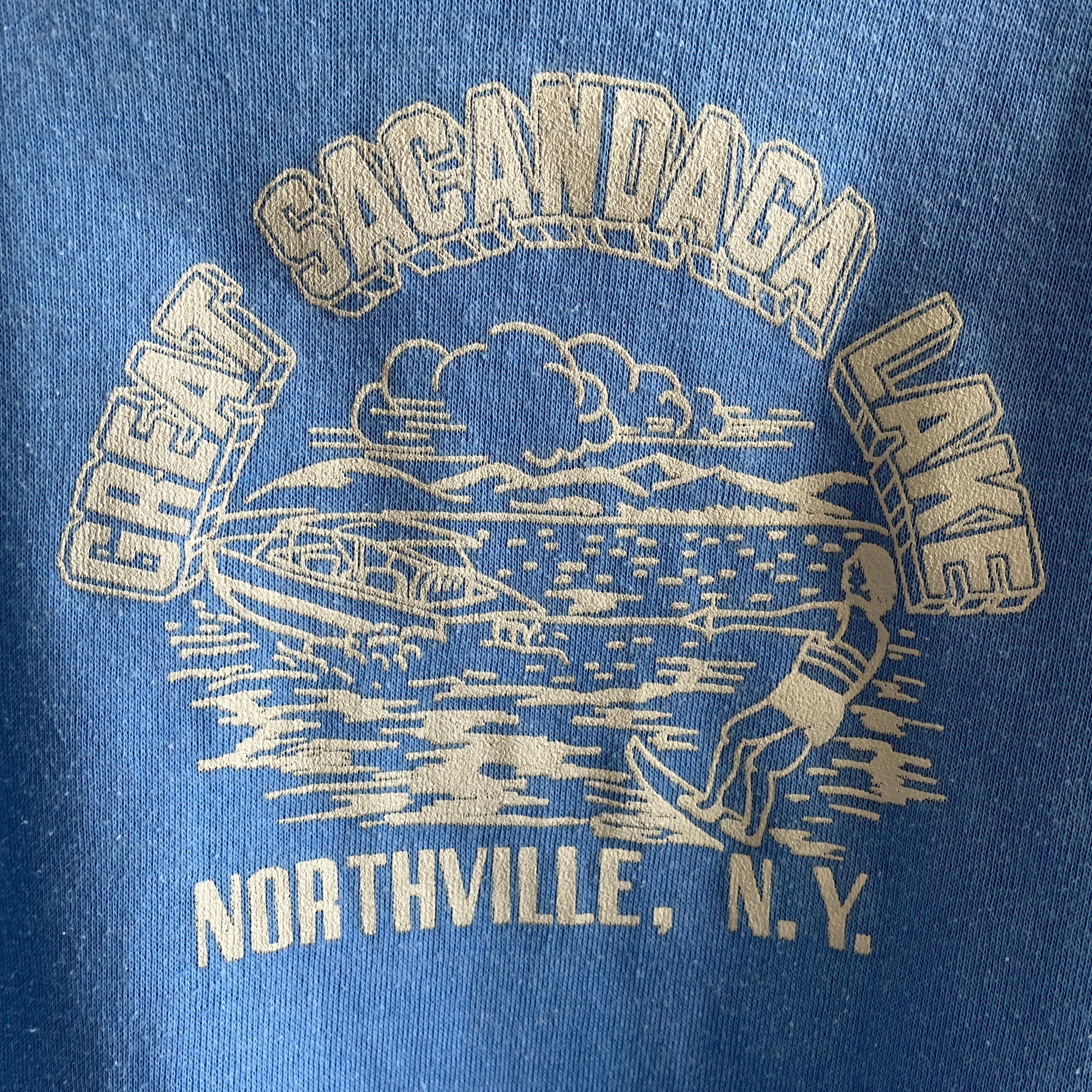 Années 1980 Great Sacandaga Lake, Northville New York Sweat à capuche - WOWOWOWOW