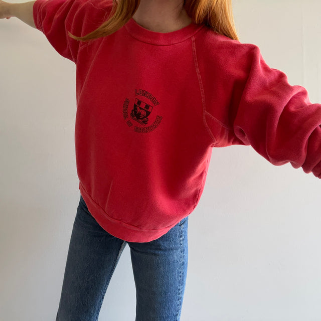 1970s London School of Economics Soft Worn Lightly Beat Up Sweatshirt