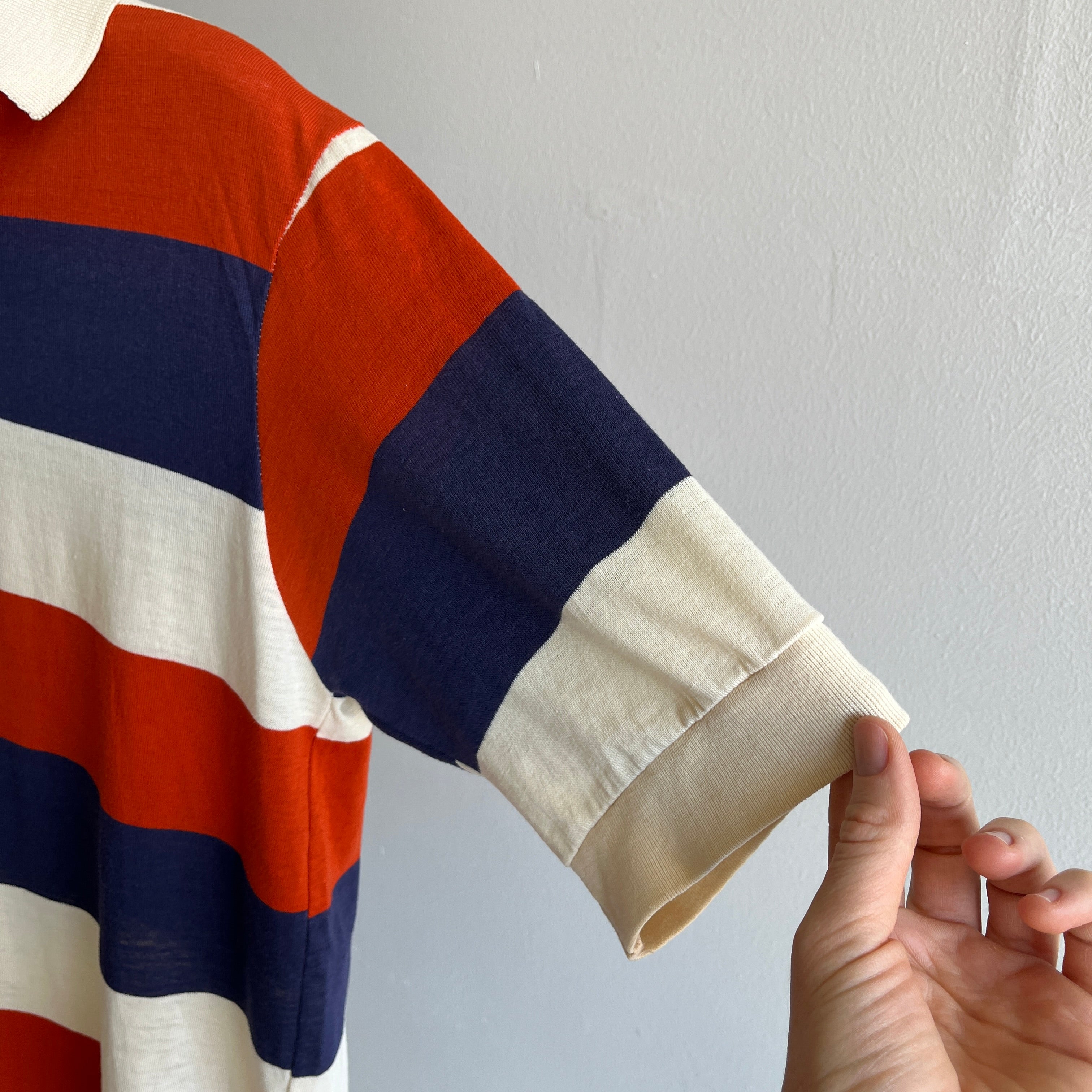 1970s Kings Road Striped Polo T-Shirt