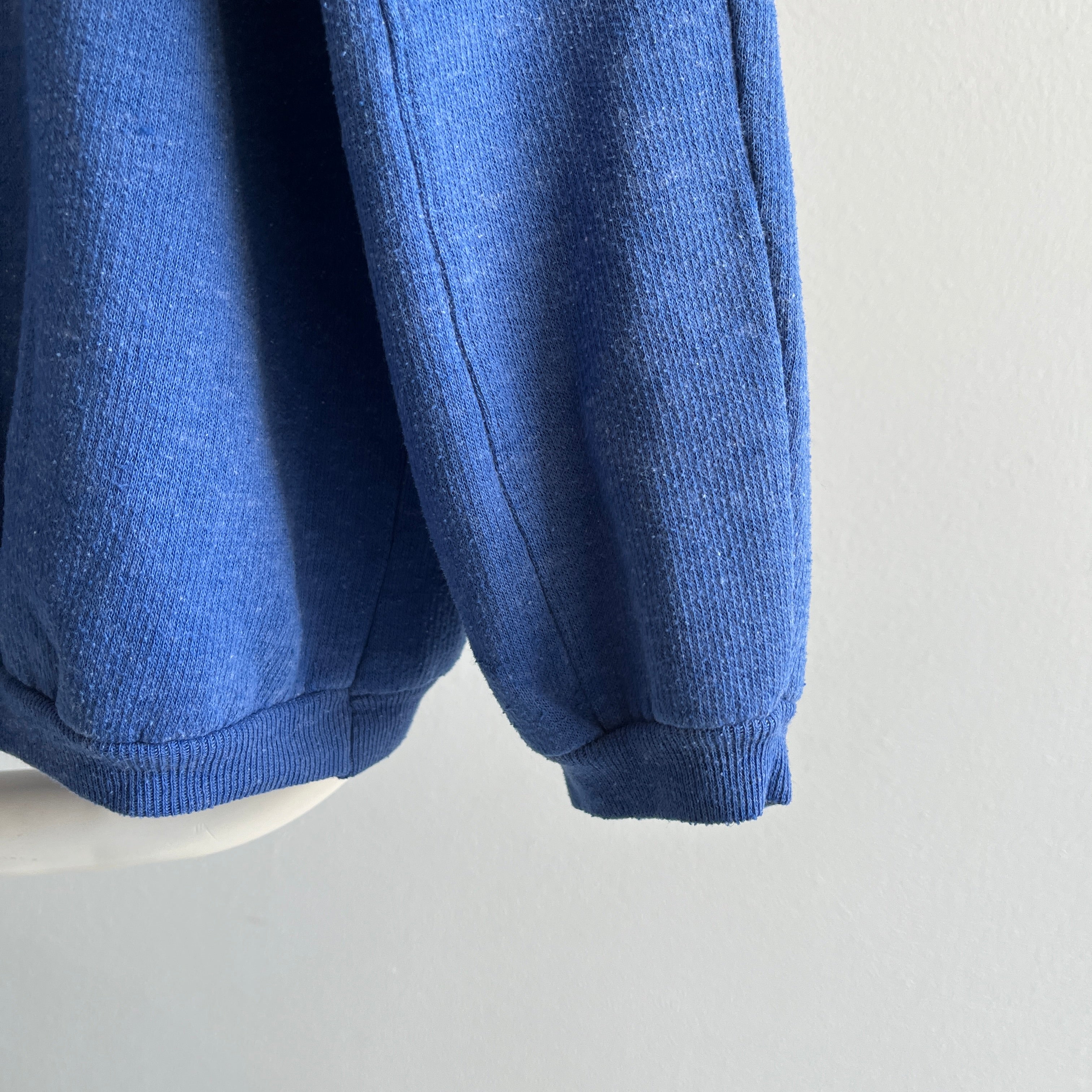 1970s Athletic Sportswear Unusual (And Rad) Blank Blue Sweatshirt