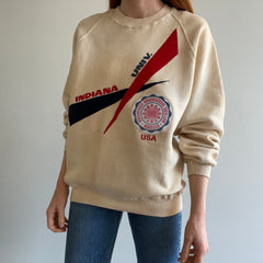 1970s Epic Aged to Ecru Indiana University Sweatshirt by Collegiate Pacific !!!