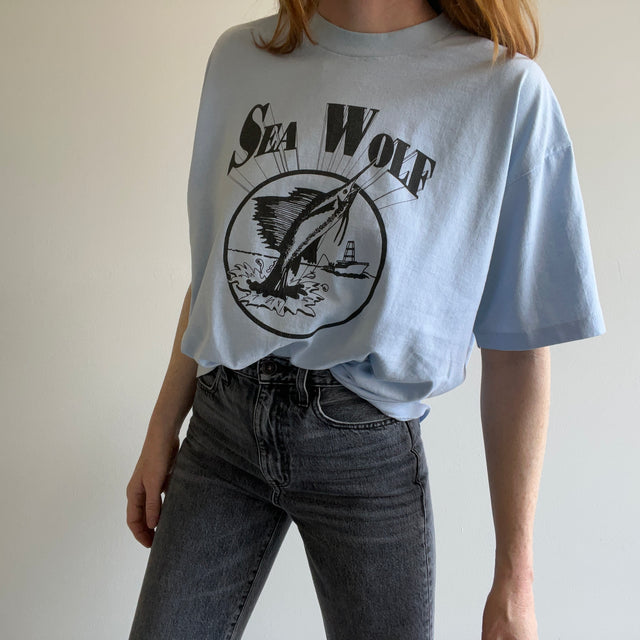 T-shirt Sea Wolf des années 1990 par Hanes 50/50