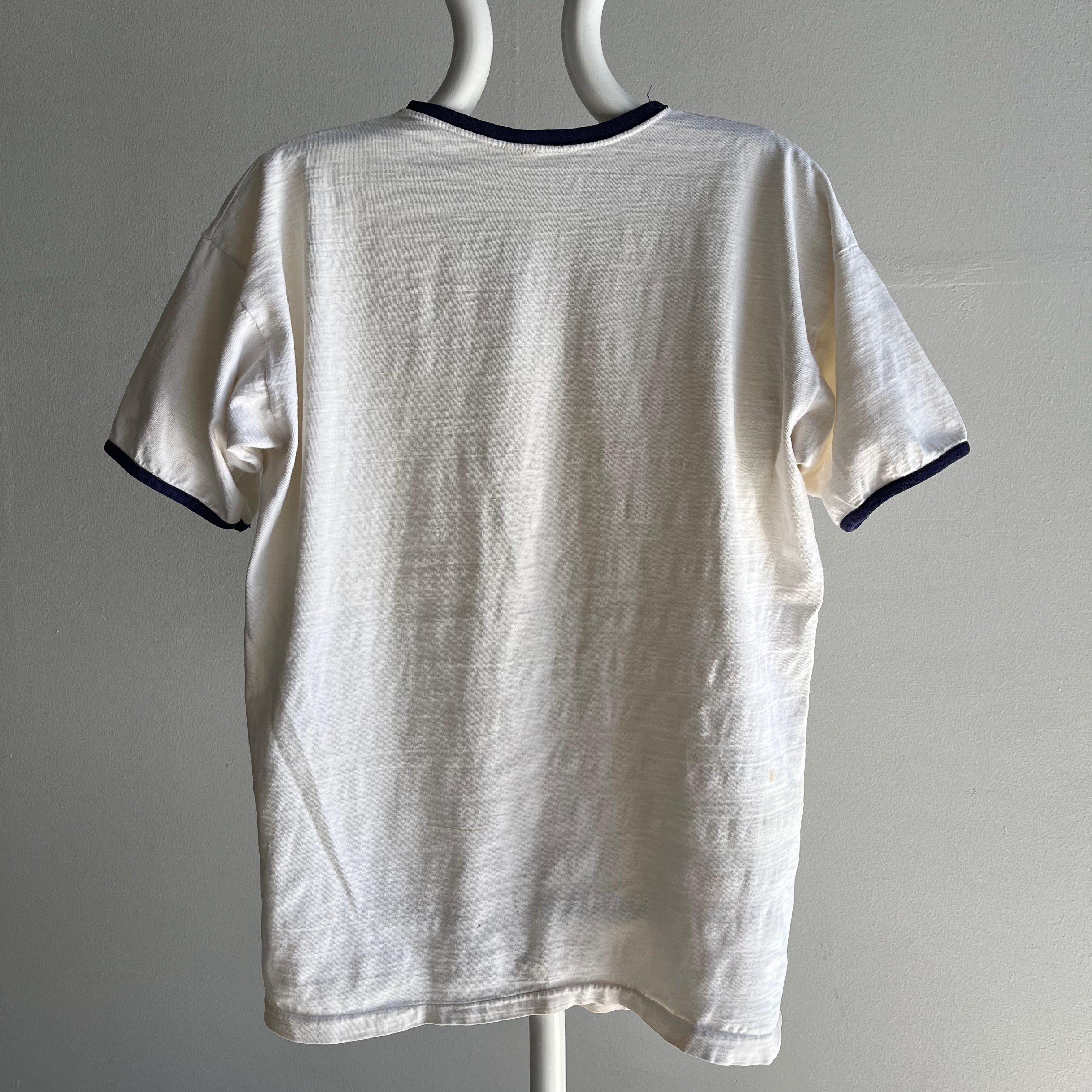 1960/1970s Bucknell Rad(ly) Stained Cotton Ring T-Shirt - THIS
