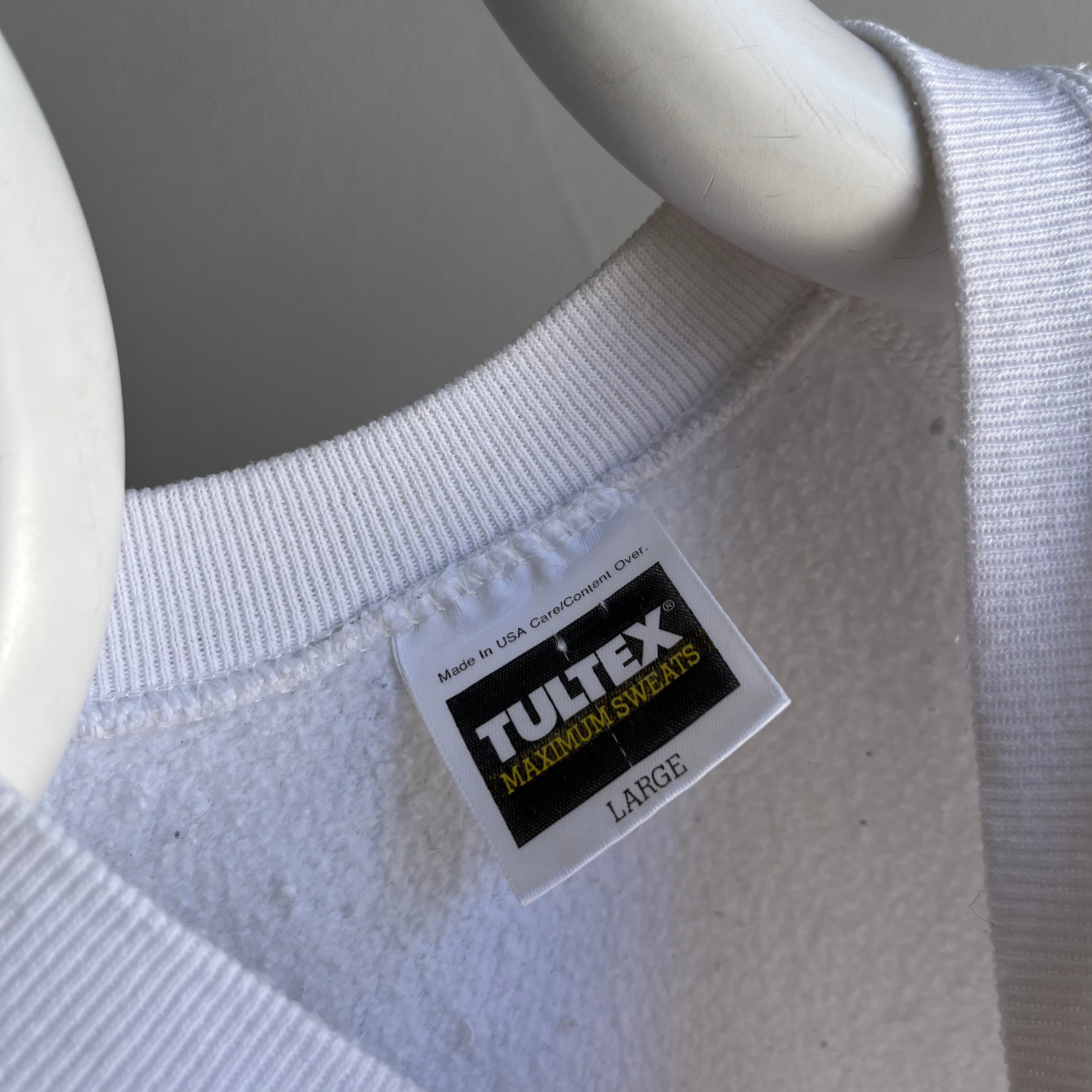 1990s Blank White Raglan Sweatshirt by Tultex