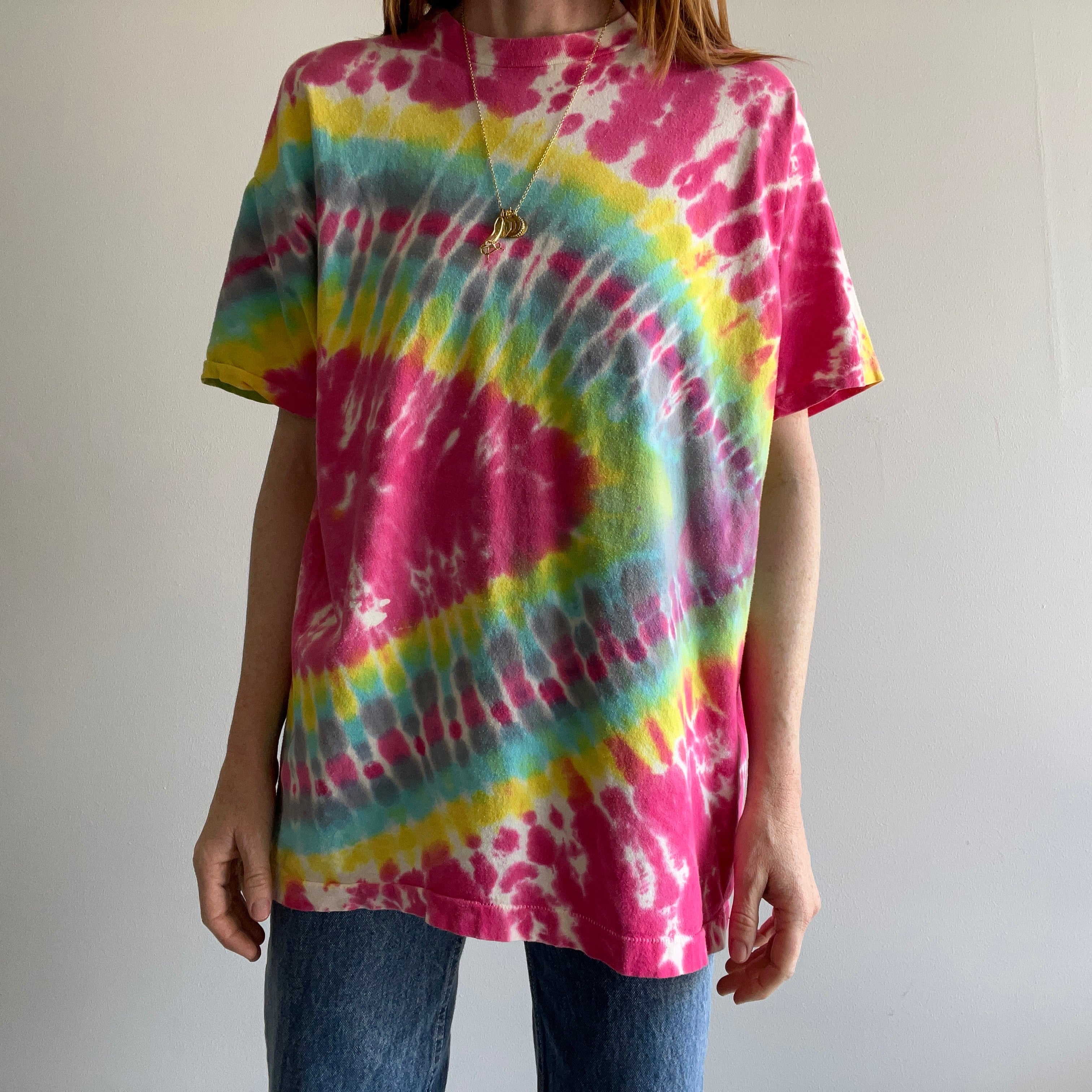 1980s Super Soft Screen Stars Larger Cotton Tie Dye T-Shirt