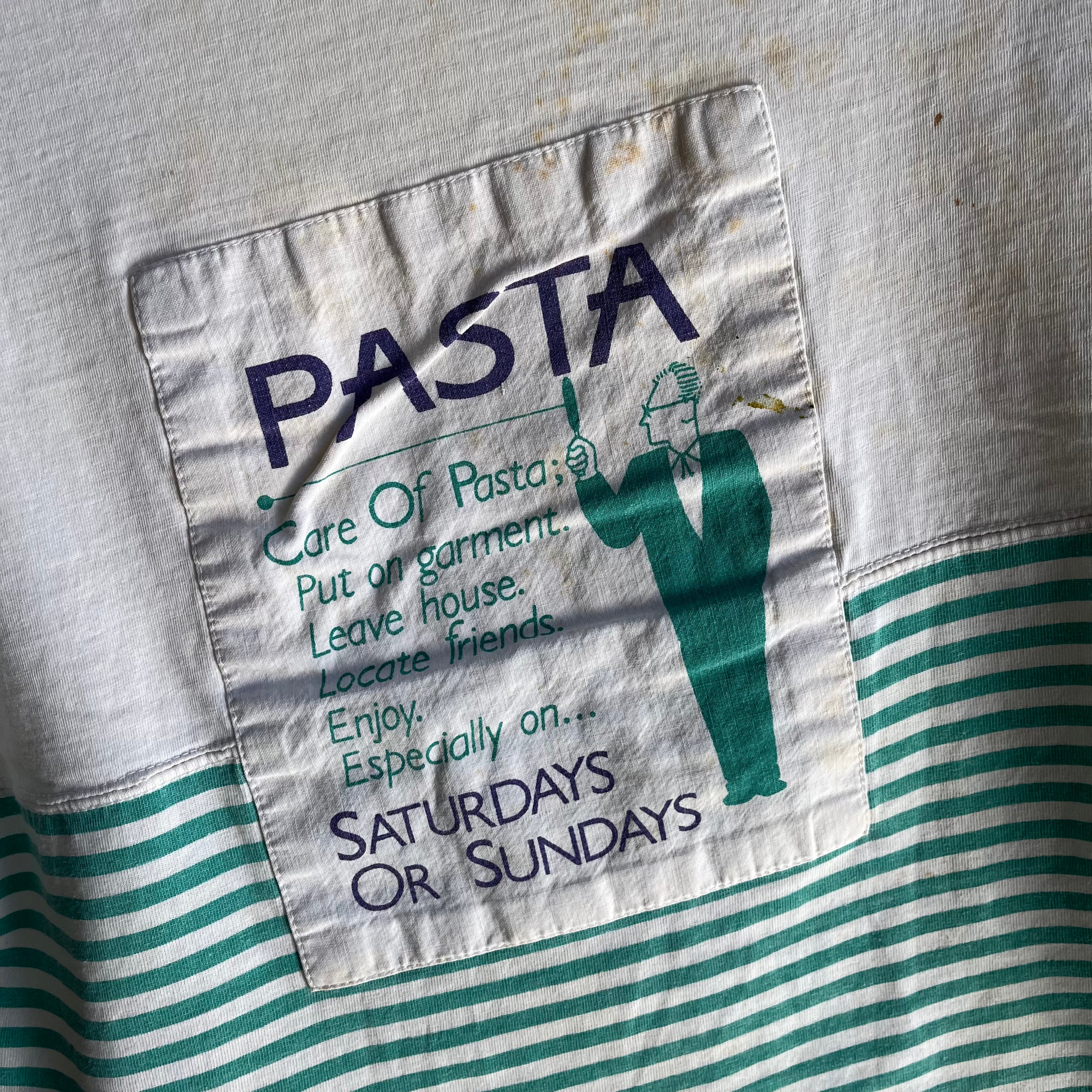 1980s CARE OF PASTA - PASTA STAINED CROP - OMFG!!!