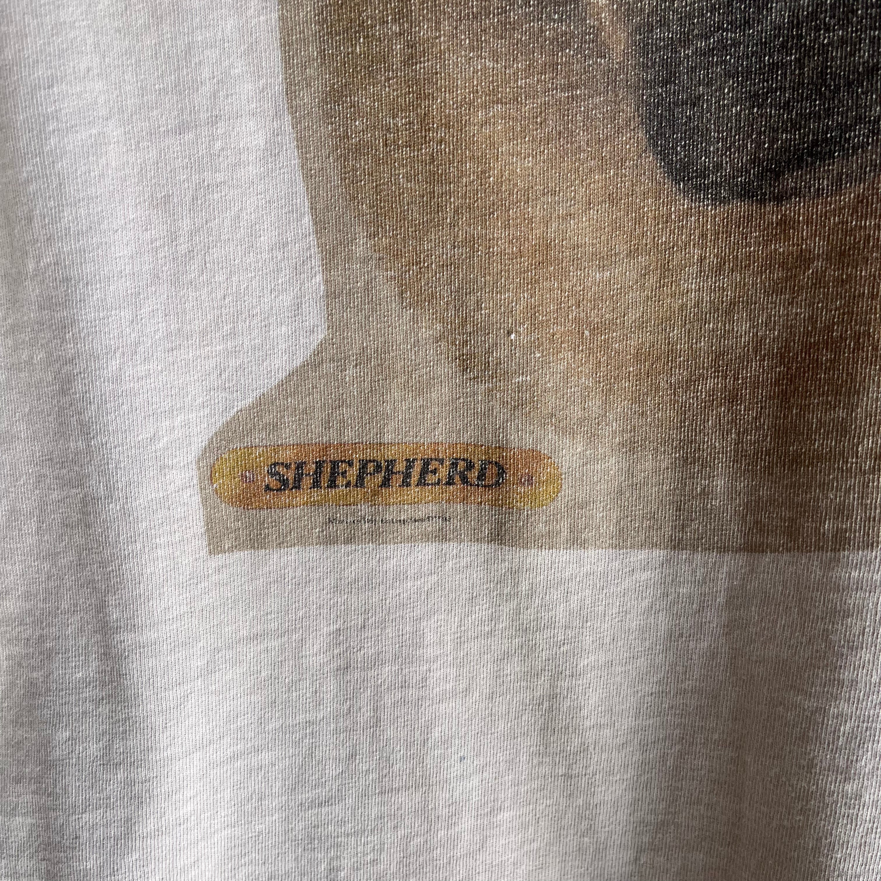 1990s Goodest Buddy German Shepard Dusty Off White T-Shirt
