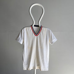 1970s Nicely Age Stained V-Neck T-Shirt