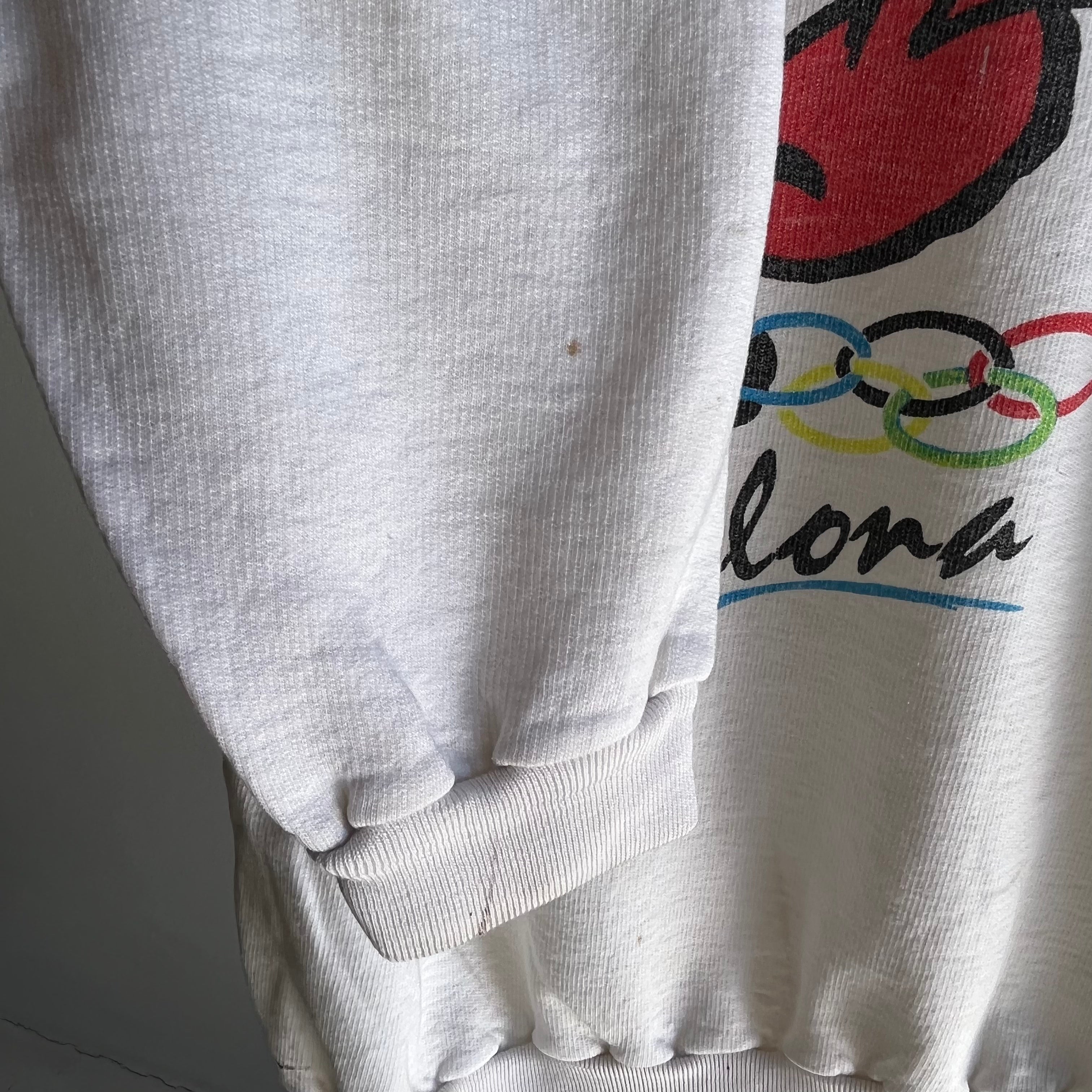 Sweat olympique de Barcelone 1992 - Fabriqué en Espagne - Taches