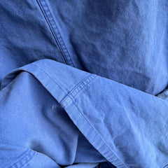 Manteau de corvée de peintres français en coton super doux, délavé et usé des années 1970 avec ceinture