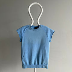 1980s Faded Sky Blue Muscle Warm Up