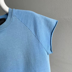 1980s Faded Sky Blue Muscle Warm Up