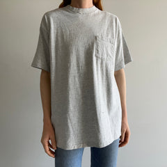 1980s Blank Gray Pocket T-Shirt by Delta