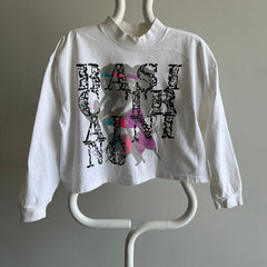 1980s Long Sleeve Mock Neck Crop 