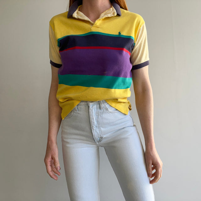 GG 1980s USA Made Ralph Lauren Striped Polo T-Shirt