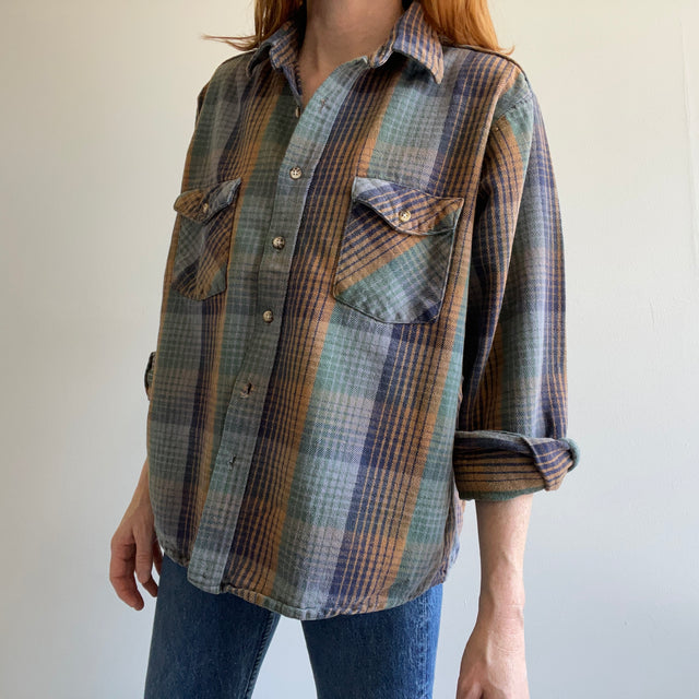 1990s Five Brothers Autumn Neutrals Cotton Flannel