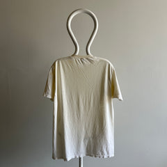 00s Not Vintage But Super Thin and Yellowed From Age - Blank White Thrashed T-Shirt