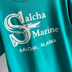 1980/90s Salcha Marine, Alaska Tourist T-Shirt - The Backside!