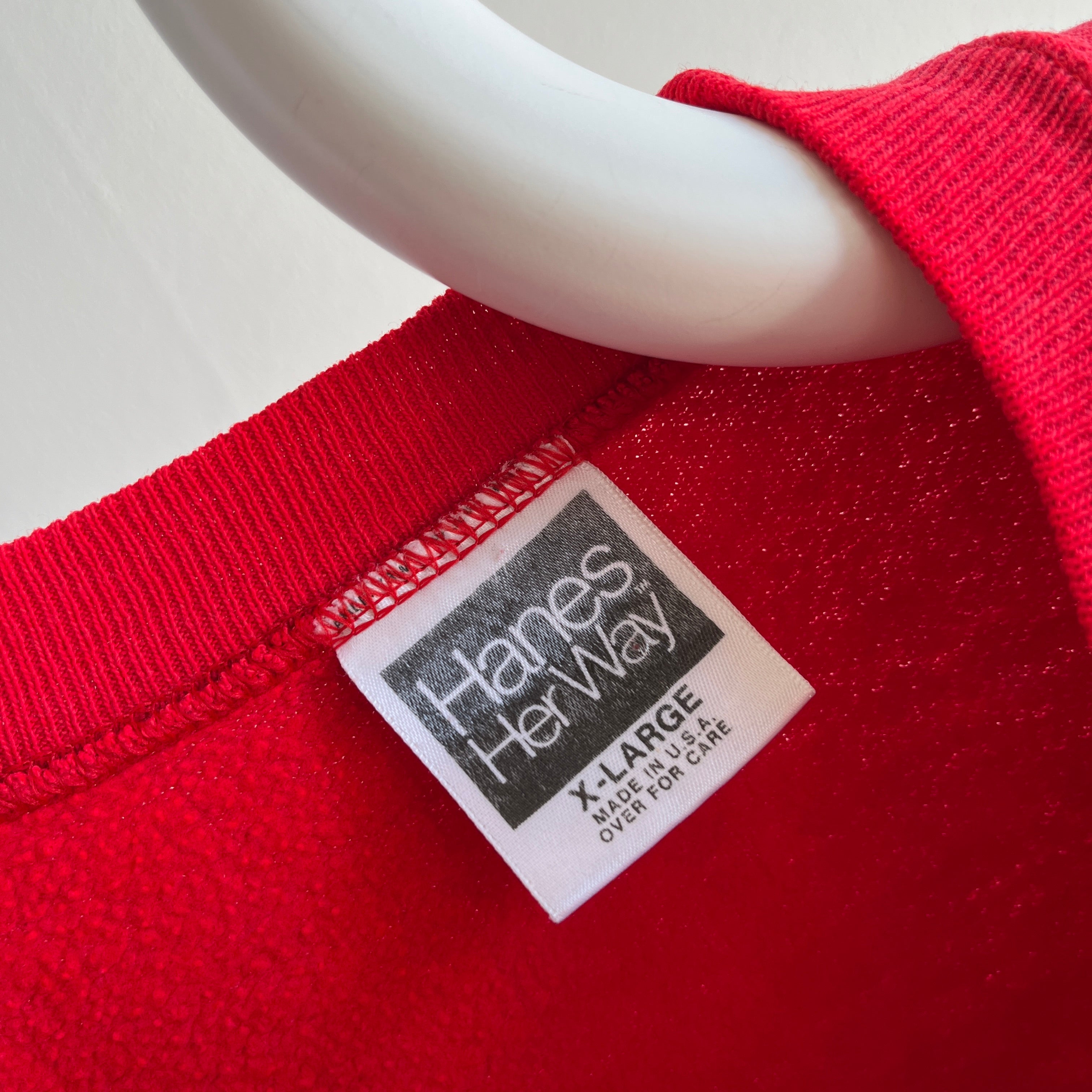 1980/90s Hanes Her Way Blank Red Slouchy Raglan