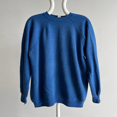 1980s Blank Blue Raglan Sweatshirt