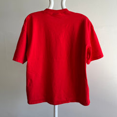 1990s Boxy Blank Red Pocket Cotton T-Shirt by Lee