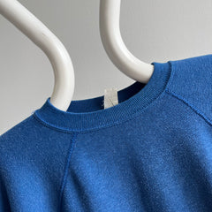 1980s Blank Blue Raglan Sweatshirt