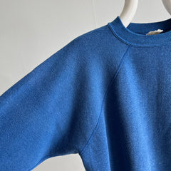 1980s Blank Blue Raglan Sweatshirt