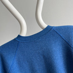 1980s Blank Blue Raglan Sweatshirt
