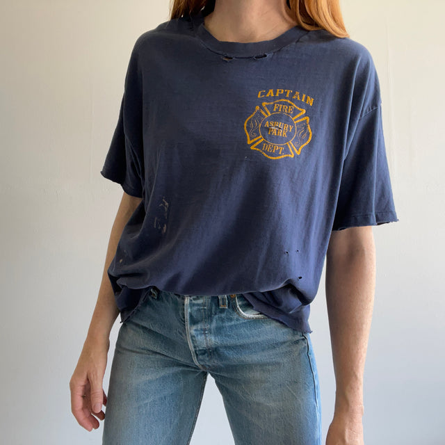 1990s Thrashed and Beat Up Asbury Park Fire Department T-Shirt