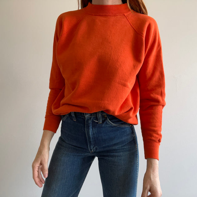 1980s Blank Orange Raglan Sweatshirt