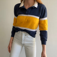 GG 1980s Tri Color Block Henley Sweatshirt