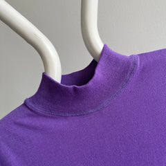 1980s Mock Neck Purple Ring T-Shirt