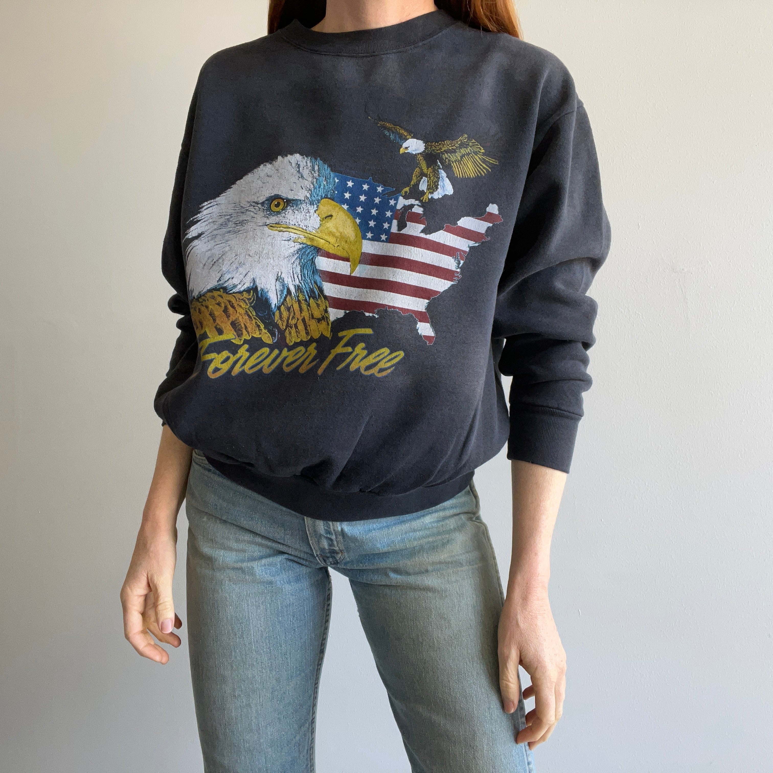 1990s Forever Free Eagle Sweatshirt