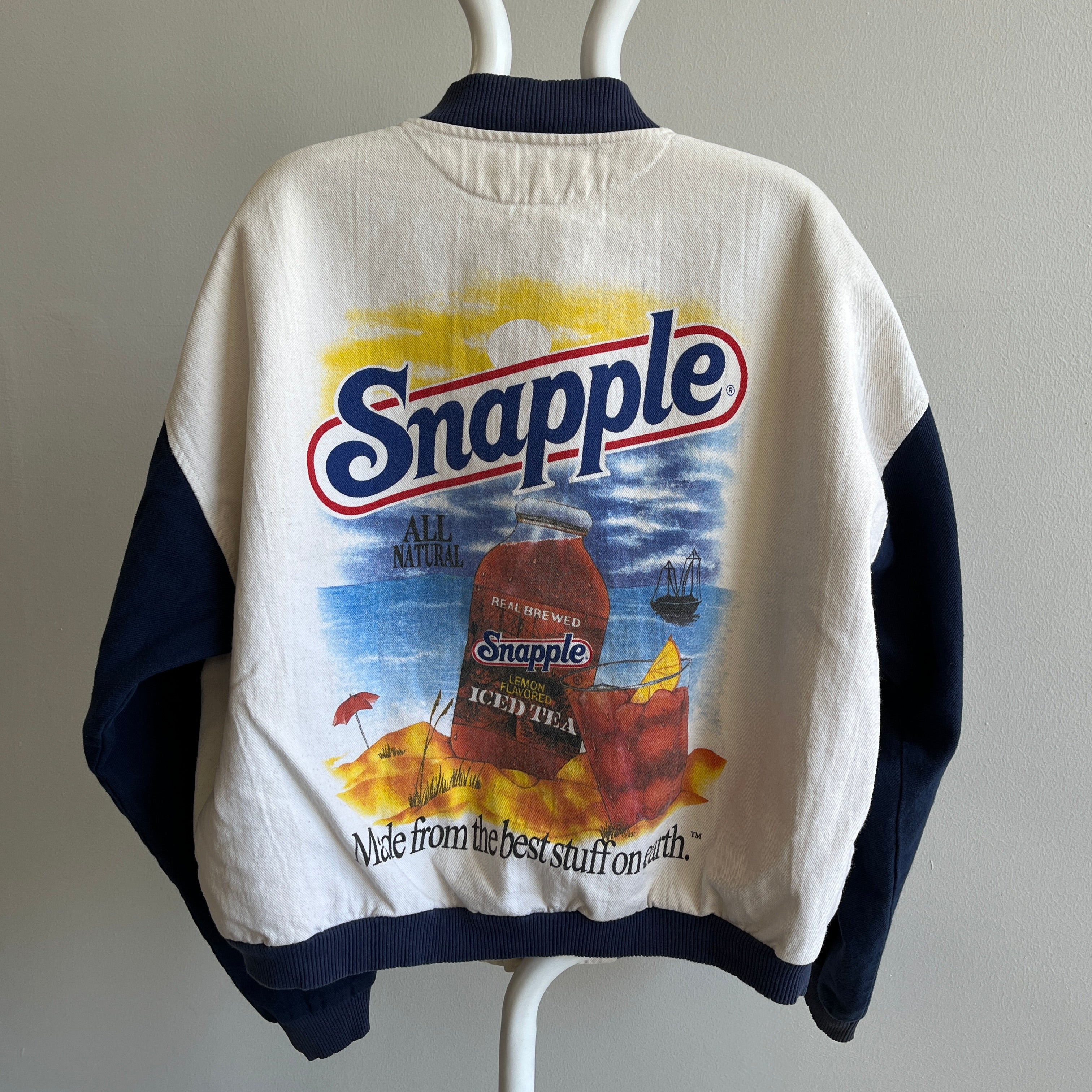 Veste publicitaire Snapple Ice Tea des années 1990 - MADE IN USA - OUI !