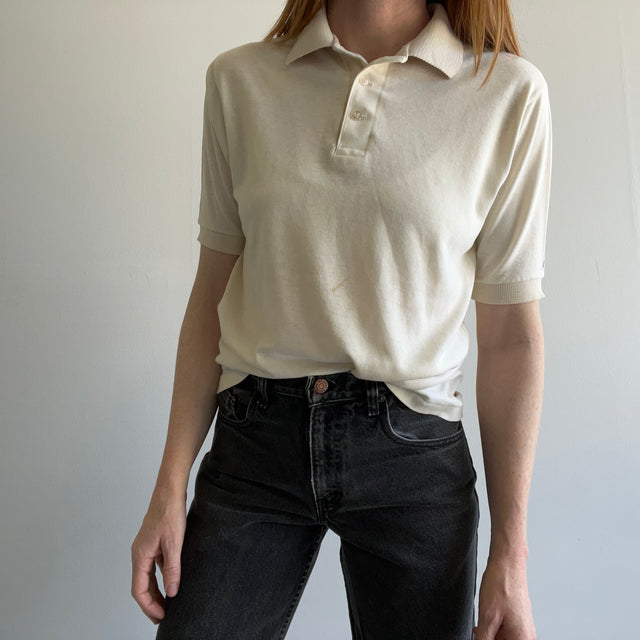 1970/80s Off White Lee Brand Soft Polo w Stains
